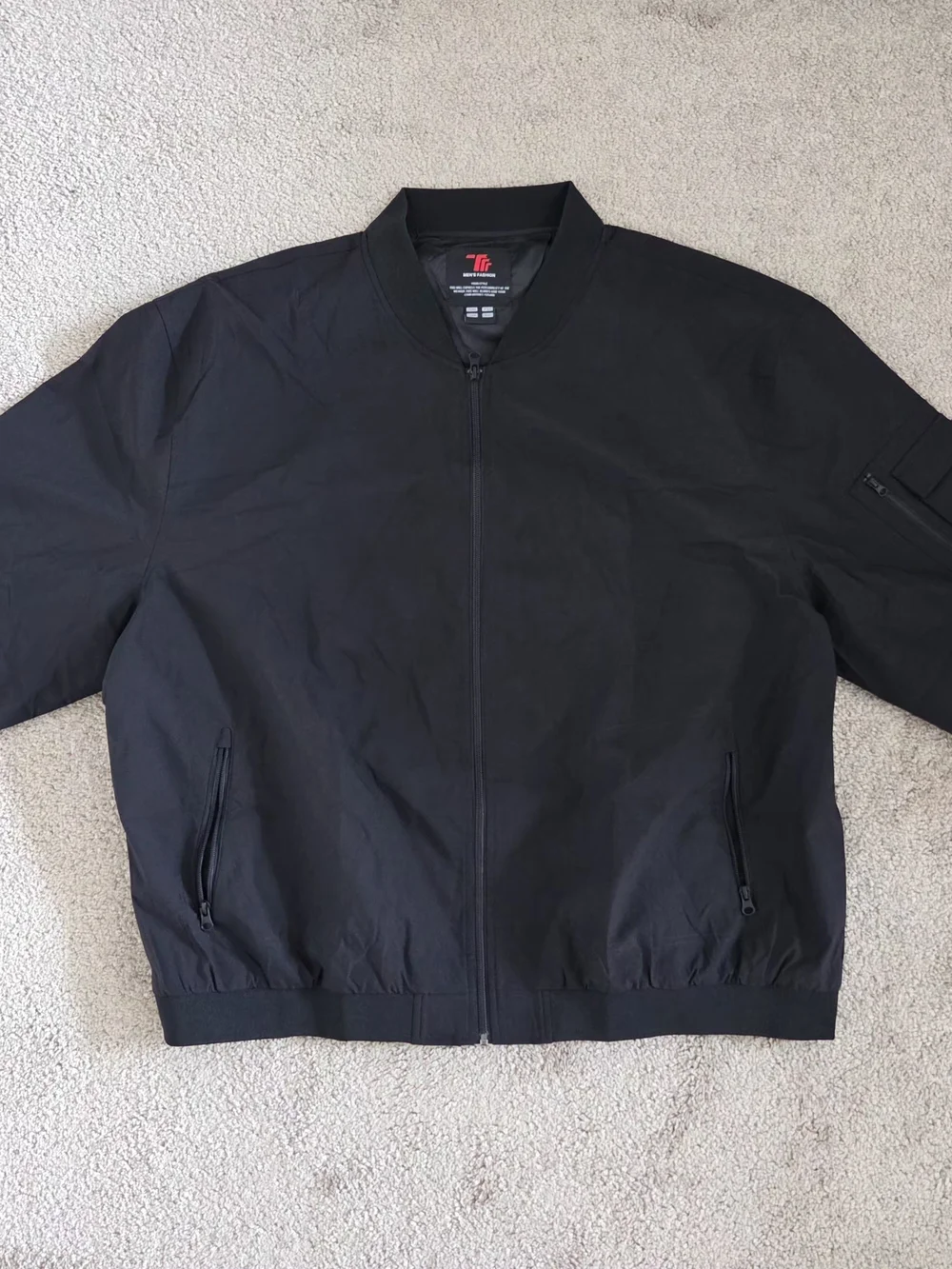 Gopune Lightweight Zipup Black Bomber Jacket Men's 4XL
